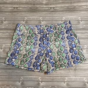 🐝 New York & Company Blue Green Snakeskin Shorts